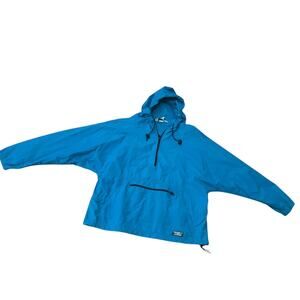 Vintage L.L. Bean Blue Pullover Windbreaker Jacket 90s Outdoor Hiking -